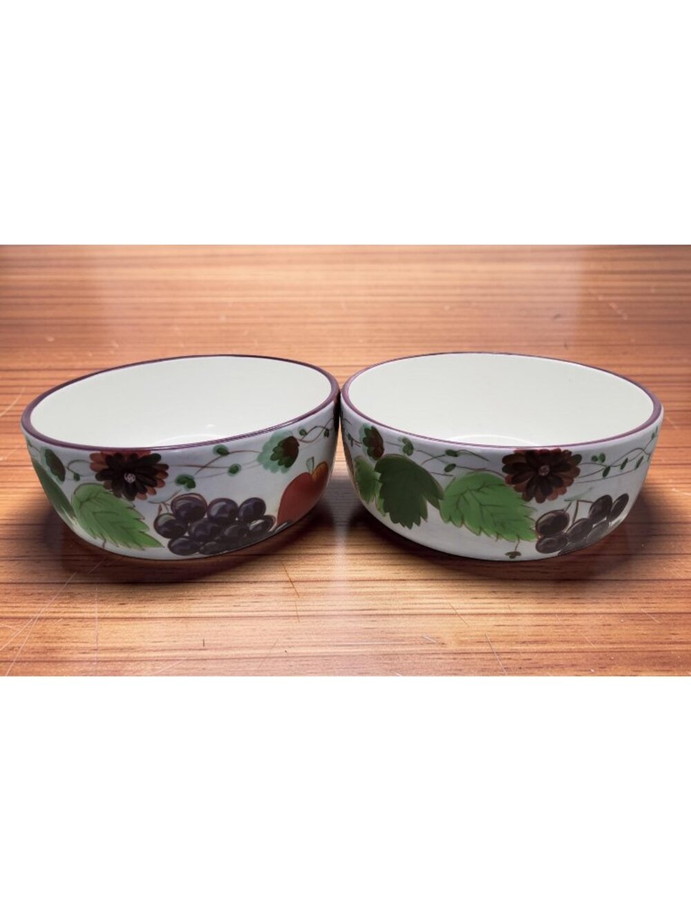 vintage nantucket home set of 2 stoneware fruit themed stoneware bowl.